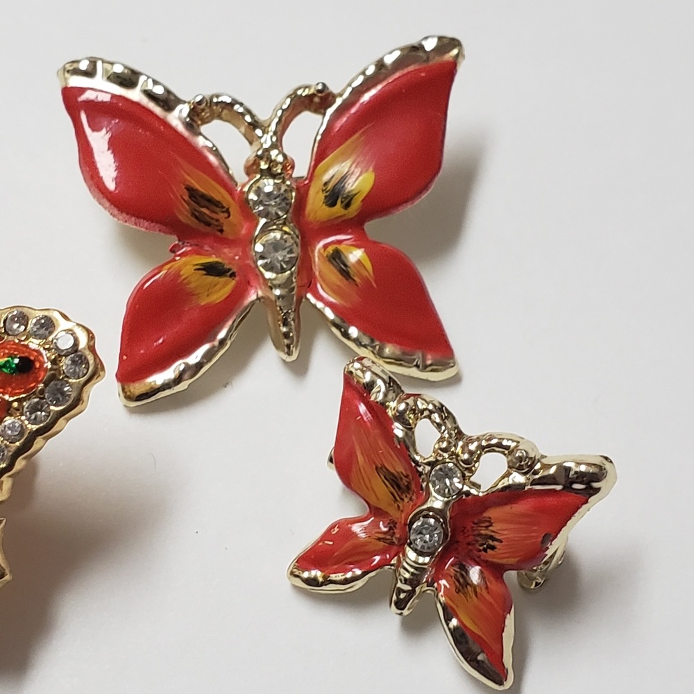 Butterfly Enamel Brooch set, 3 Pins, Wholesale - Picture 3 of 7
